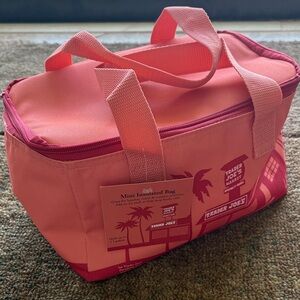 Trader Joe's Peach Coral Pink Insulated Lunch Tote